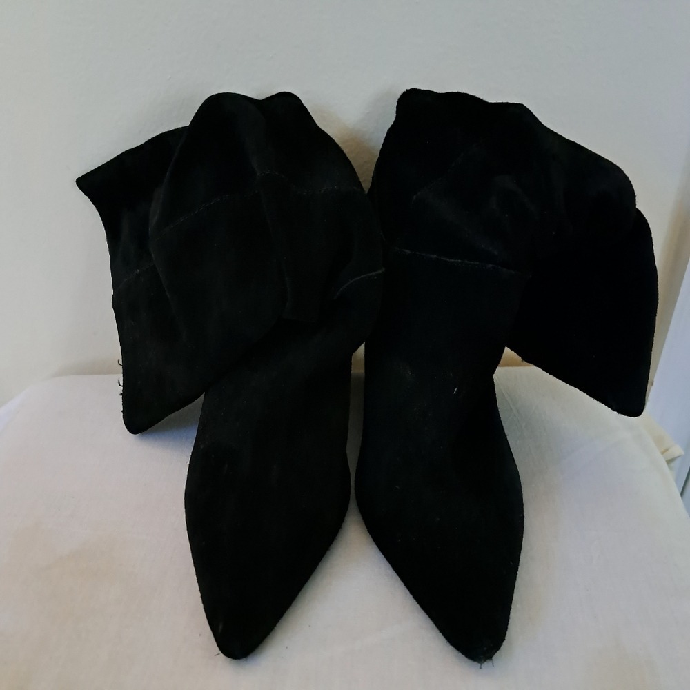 Kensie Black Heeled Sloushy Suede‎ Boots  Women Size 10M ***TRENDING*** - Picture 6 of 15
